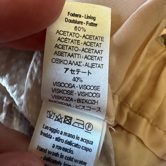 Forte Forte 100% Silk Leaf Print Trousers Size 6 Neutral Pants Straight Pull-on - Picture 8 of 9